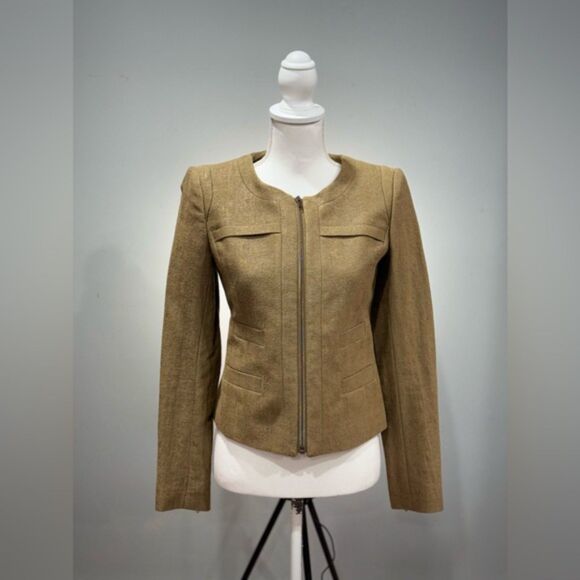 SALE! Brown Ann Taylor Structured Jacket Size 0 EUC - Picture 1 of 5